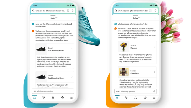 Amazon Rufus in Amazon App auf Smartphone Display